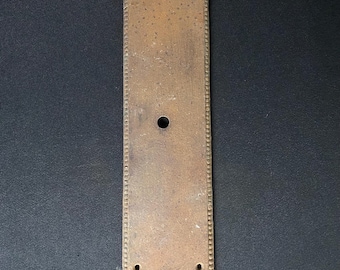 Antique Architectural Salvage Cast Iron Door Plate with Beaded Edge Detail