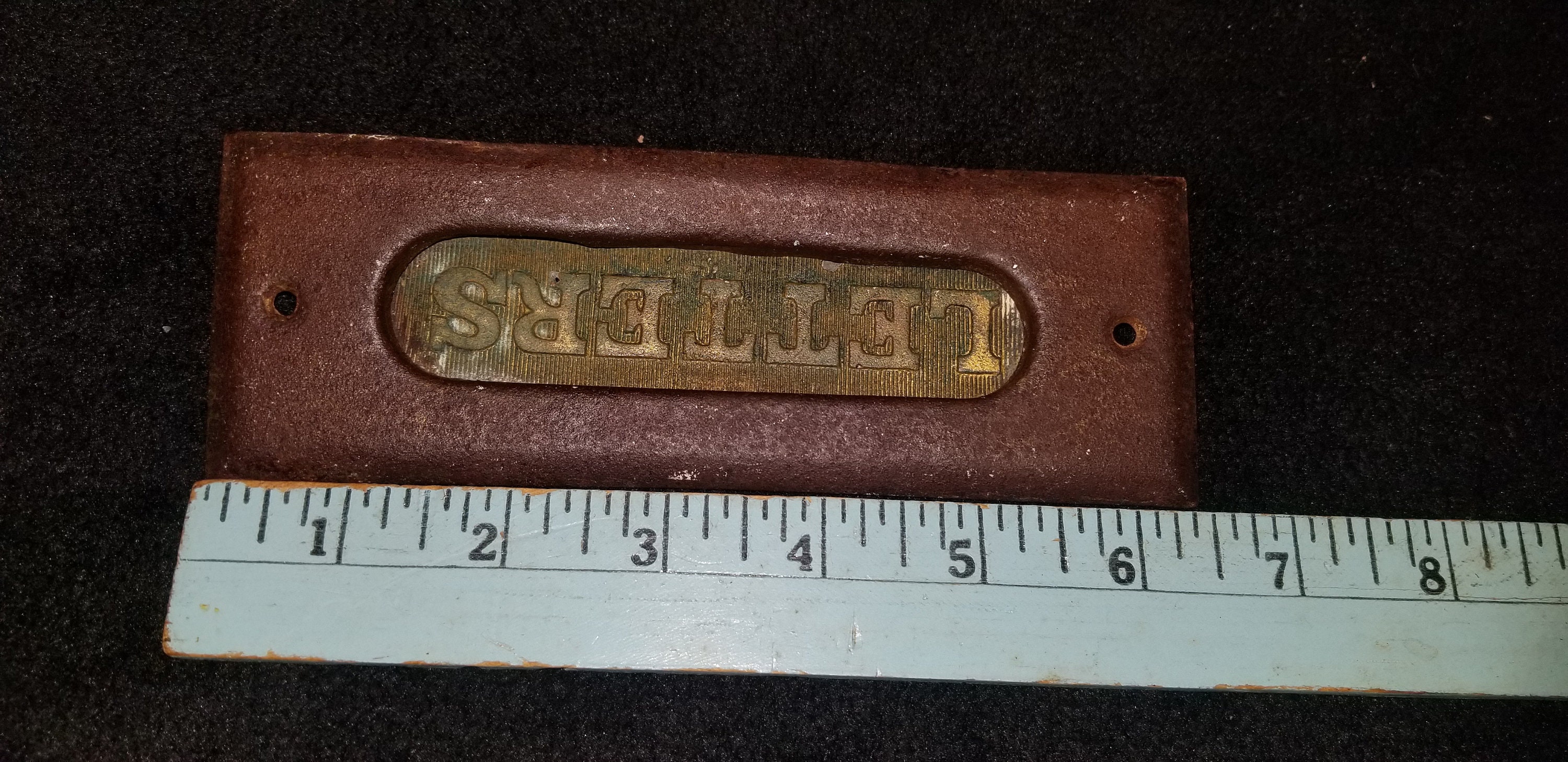 Antique Vintage Brass Mail Slot Cover Letter Mail Drop Slot Etsy