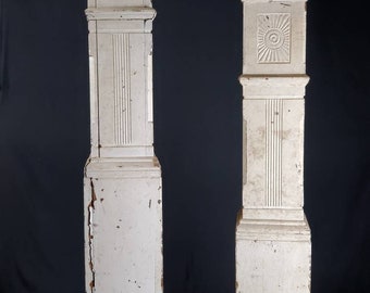 Pair of Antique Architectural Salvage Wooden Newel Posts