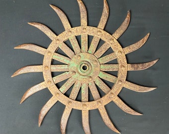 Rustic Antique Architectural Salvage Cast Iron Cultivator From The Collection Of Fellenz Antique