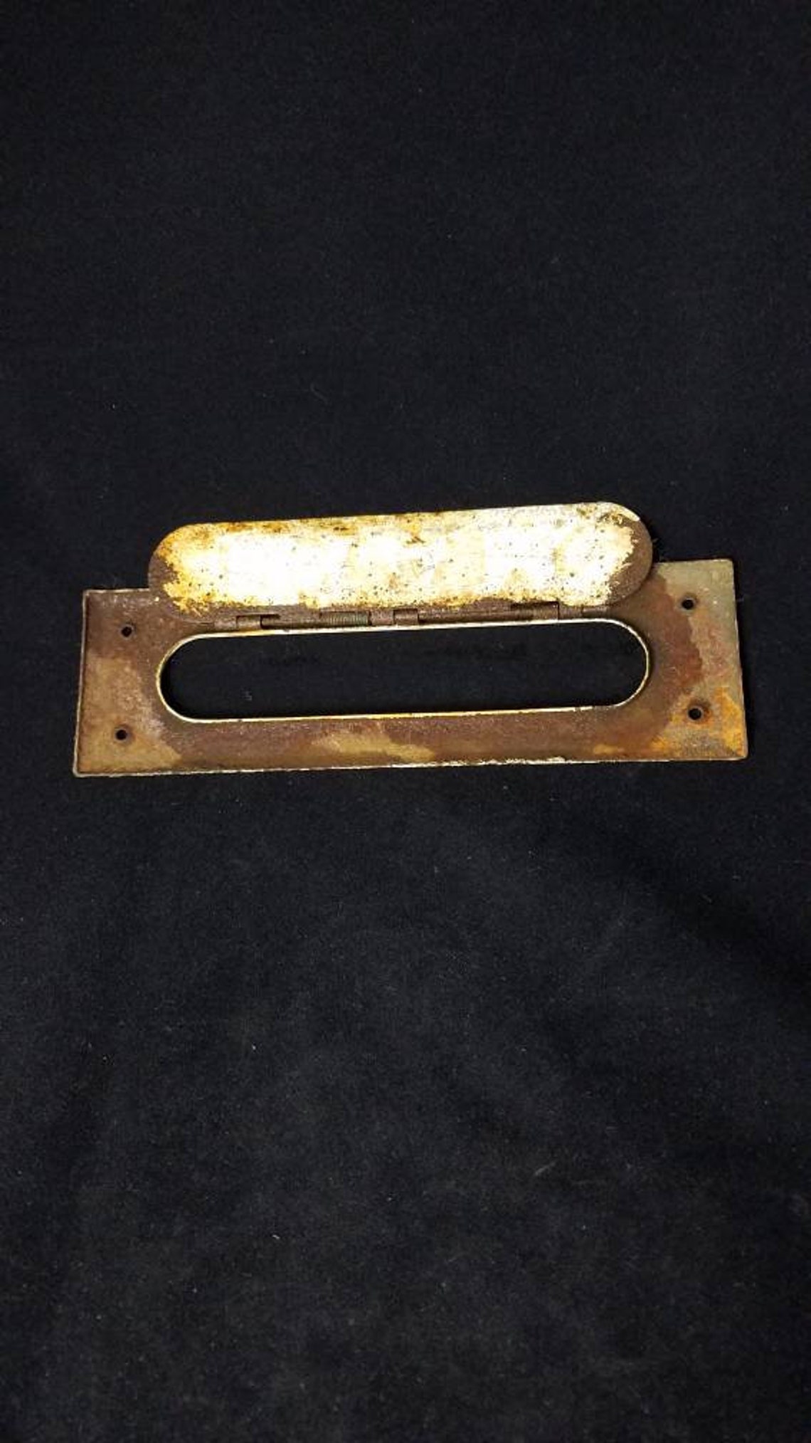 Antique Vintage Brass Mail Slot Cover Letter Mail Drop Slot Etsy