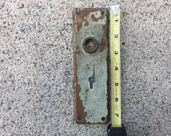 Antique Architectural Salvage Painted Brass Door Plate With Screw Mount From The Collection Of Fellenz Antiques