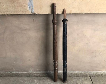 Pair Of Antique Architectural Salvage Vintage Wooden Spindles From The Collection Of Fellenz Antiques