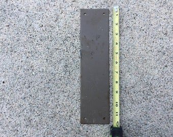 Antique Architectural Salvage Steel Door Push Plate With Screw Mount From The Collection Of Fellenz Antiques