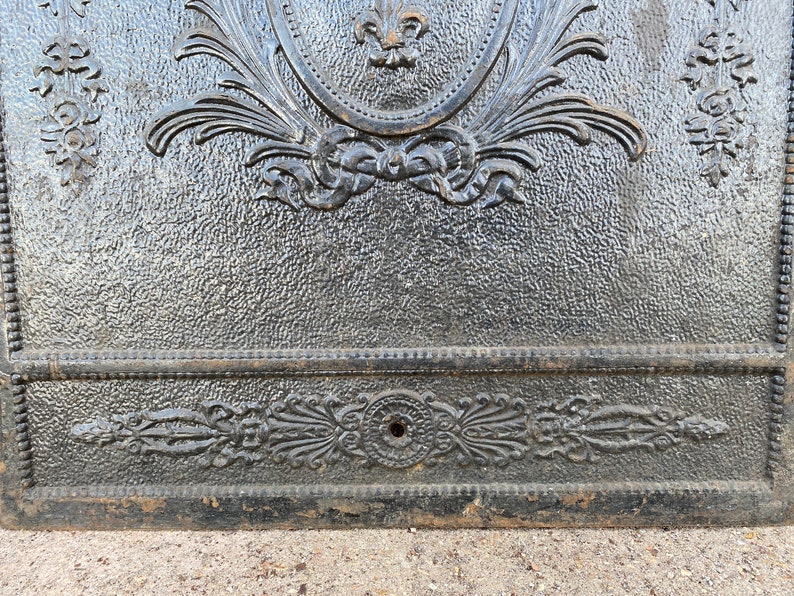 Antique Architectural Salvage cast iron Fireplace Cover. image 5