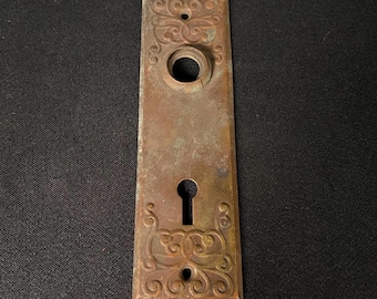 Antique Architectural Salvage Pressed Brass Door Plate