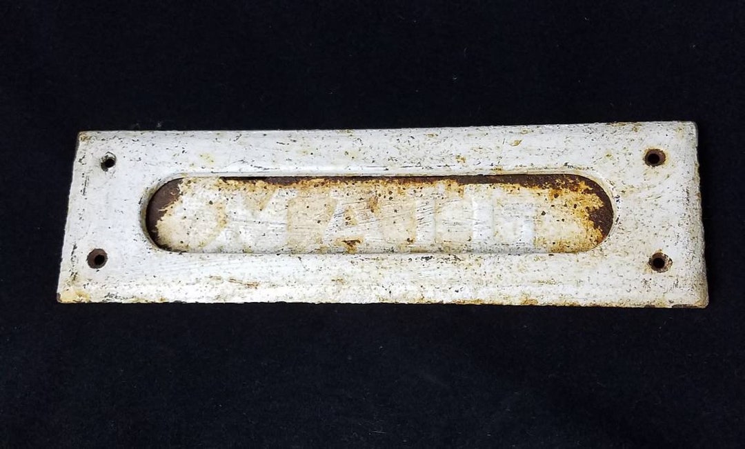 Antique Vintage Brass Mail Slot Cover Letter Mail Drop Slot