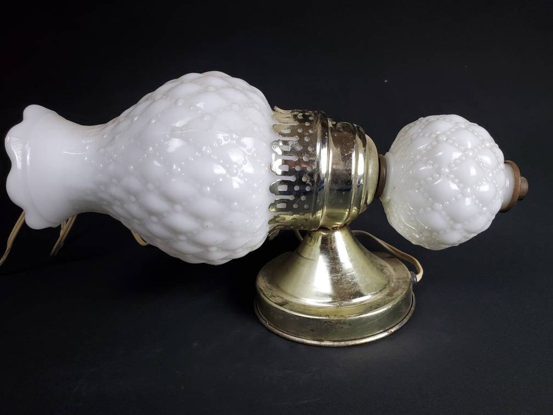 Antique Architectural Salvage Vintage Milk Glass Wall Mounted Lamp ...