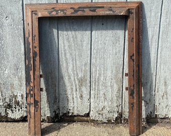 Antique Architectural Salvage Victorian Art Deco Cast Iron Fireplace Surround