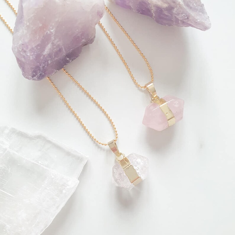 Prism Crystal Necklace Natural Gemstone Rock crystal Etsy