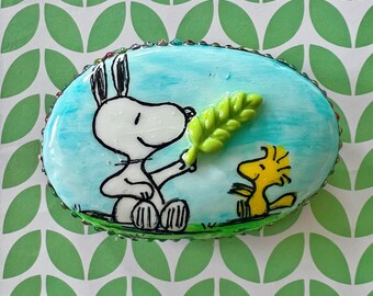 Faithful Friends, hand painted rock,  stone art, indoor decor, gift