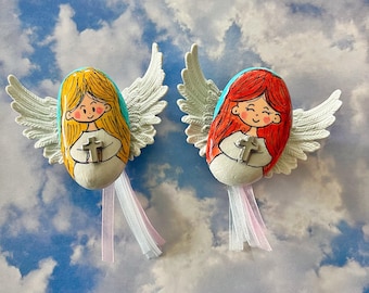 Little angel hand painted rocks, kindness rocks, gifts