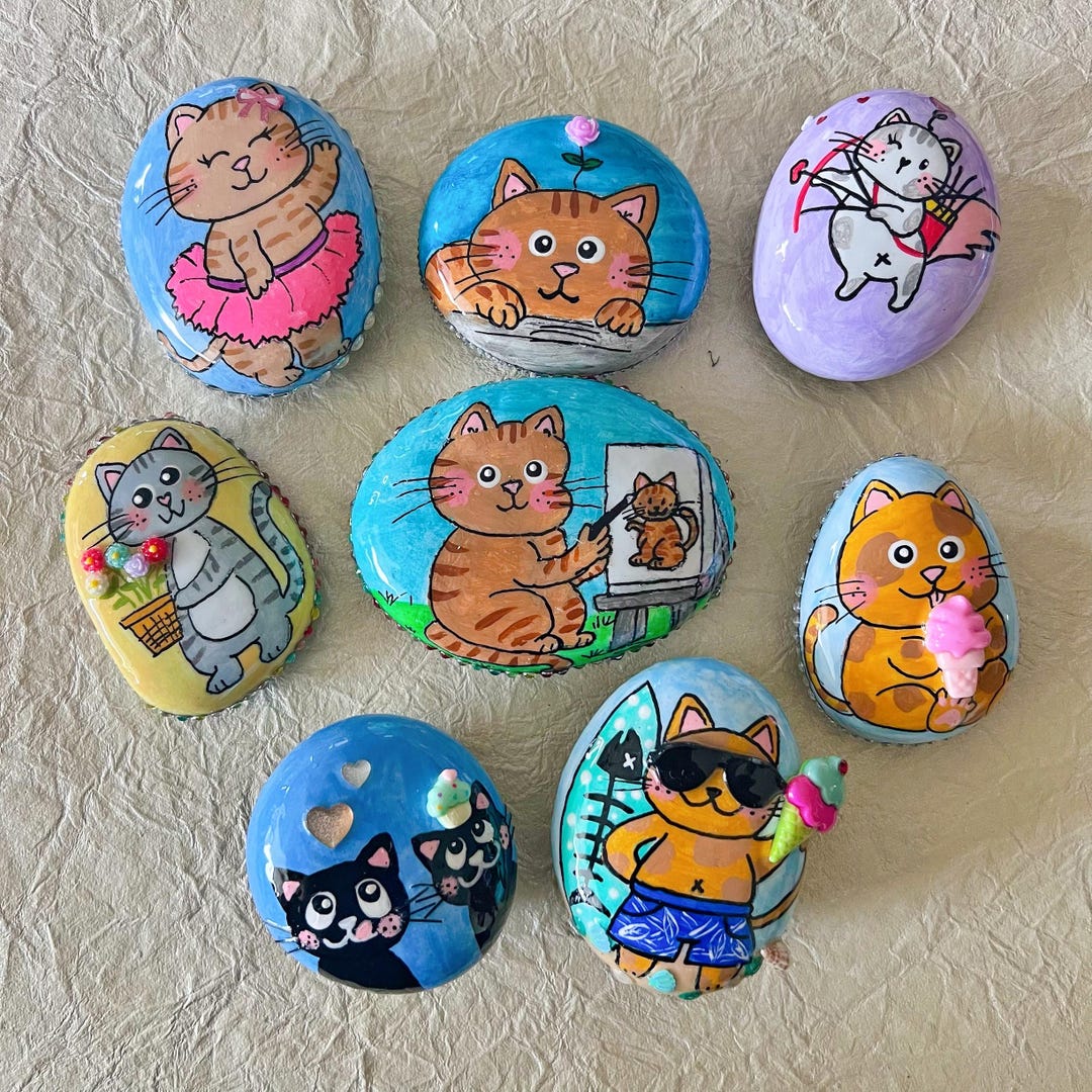 Kitty Rocks, Cat Rocks Hand Painted Rocks, Kindness Rocks, Gifts - Etsy