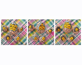 Sets of five hatching chicks painted rocks, stone art, Easter decor, kindness rocks, gifts, perfect for Easter