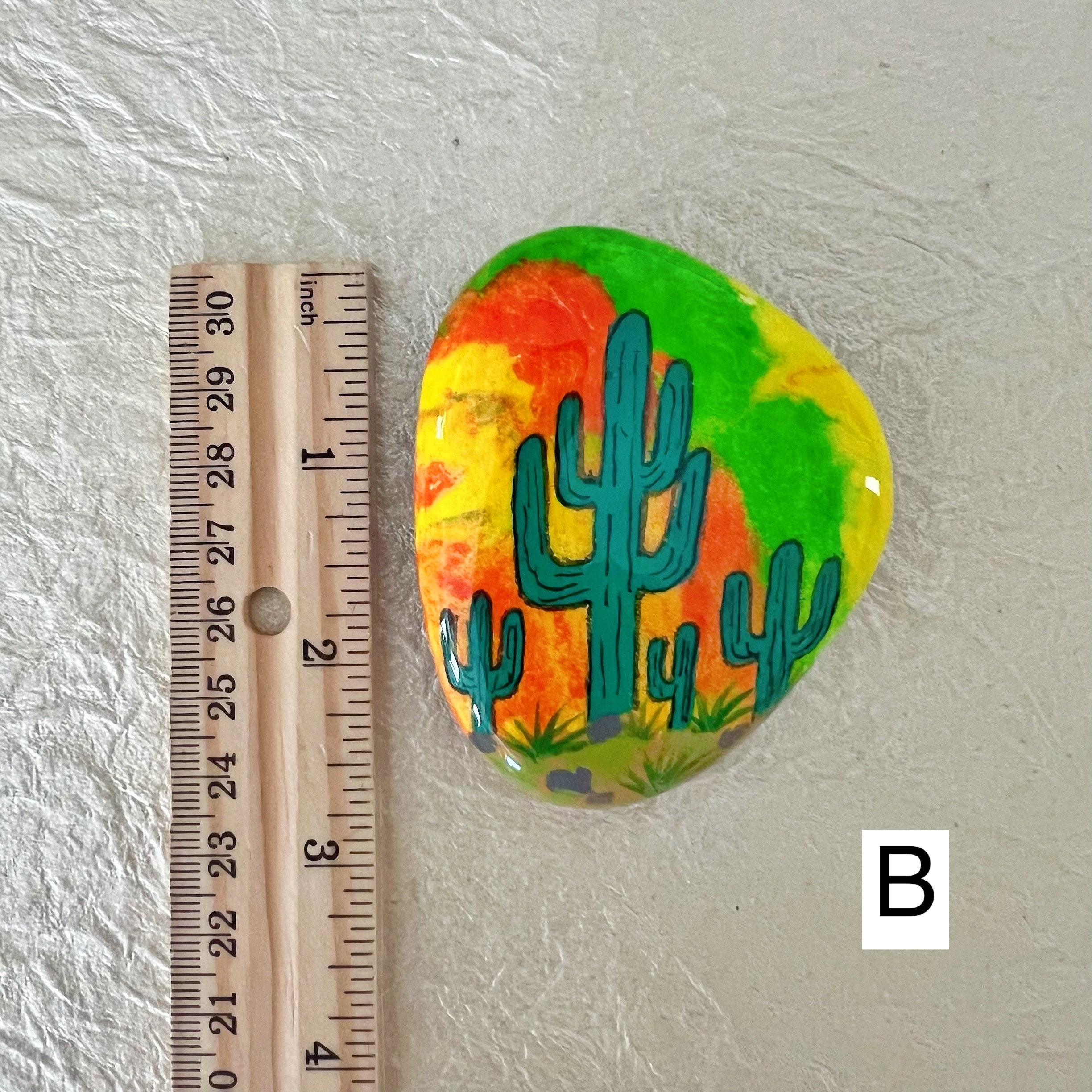 Desert Landscape Painted Rocks, Cactus, Kindness Rocks, Stone Art - Etsy