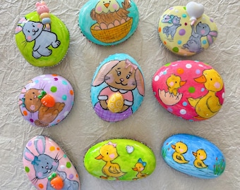Easter bunny rocks. Perfect for Easter, gift