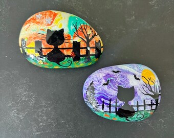 Spooky Season, hand painted rocks, stone art, kindness rocks, gifts