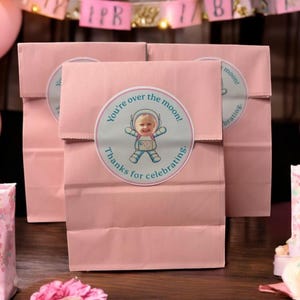Adesivi personalizzati con foto a forma di astronauta per bomboniere - SET da 6+!