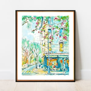 Frühling in Manhattan |  NYC Aquarell Kunstwerk Giclée-Druck auf Premium Papier | New York Poster Dekor Wandkunst