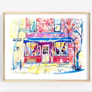 Magnolia Bakery Watercolor Art Print: West Village, NYC Poster