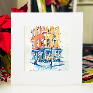 Original Watercolor &quot;La Mercerie, Manhattan NYC&quot;, 7.5x7.5in | New York Original Painting Decor Art