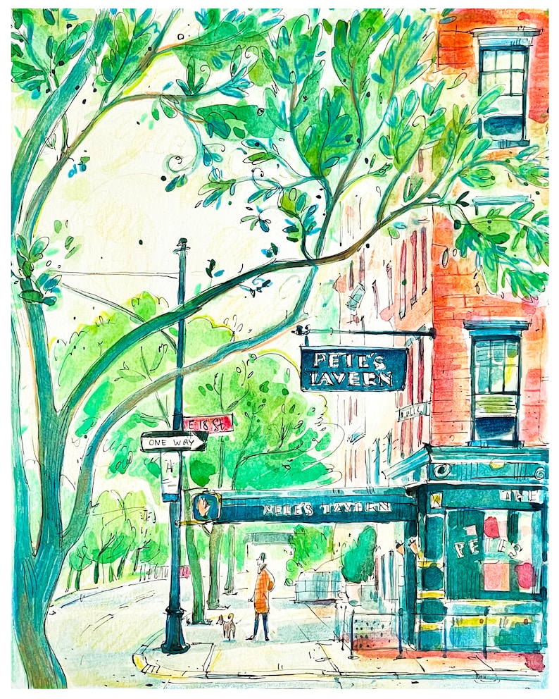 Pete's Tavern New York City Print NYC Watercolor Etsy