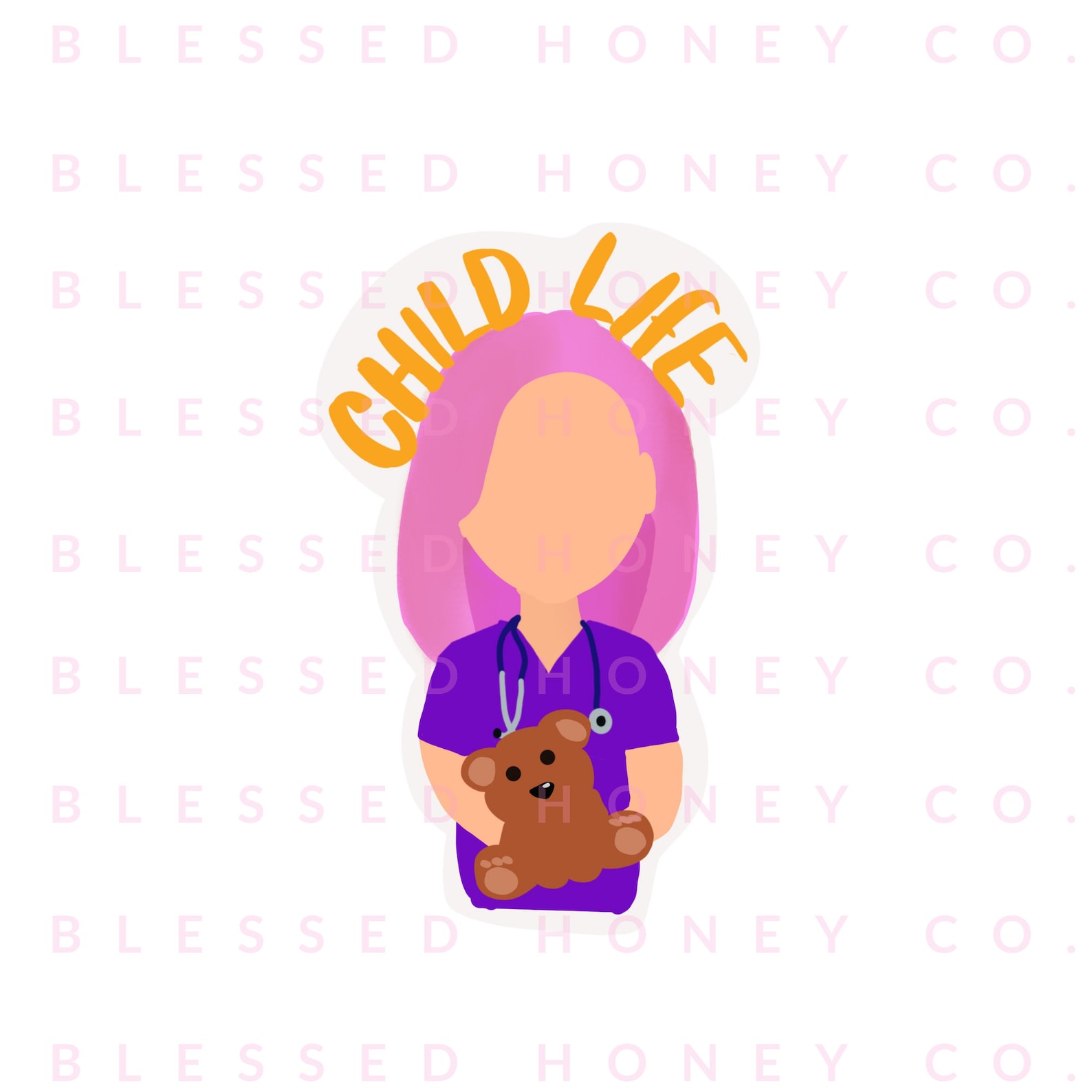 Child Life Specialist Sticker Medical Play Sticker Child Etsy