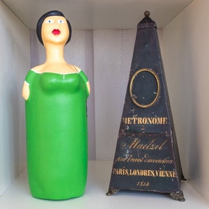Green Papermache doll from Brazil