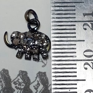 Natural Pave diamond elephant charm minimalist charm tiny little charm