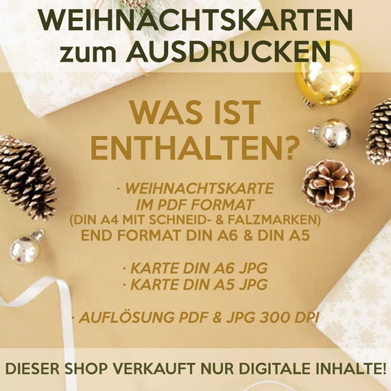 Lustige Weihnachtskarte Zum Selber Ausdrucken Susses Rentier Etsy