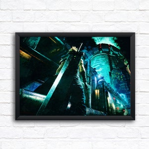 Final Fantasy VII Remake Acuarela Paisaje Digital - Póster de Arte Mural - A5/A4/A3