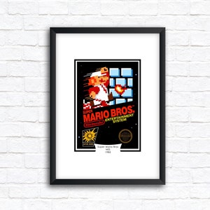 RETRO Super Mario Bros 1985 NES Box Art - Wall Art Poster - A5/A4/A3
