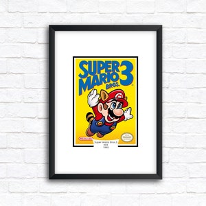 RETRO Super Mario Bros. 3 1990 NES Box Art - Wall Art Poster - A5/A4/A3