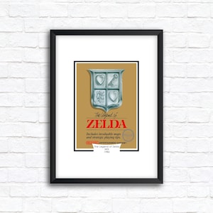 RETRO The Legend of Zelda 1986 NES Box Art - Poster voor kunst aan de muur - A5/A4/A3