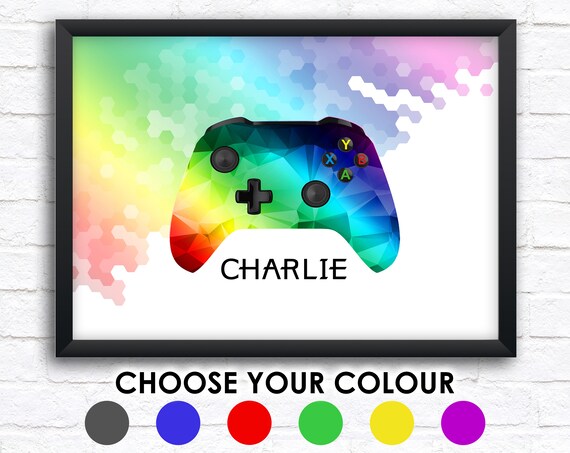 personalised xbox one controller hex art print wall art etsy