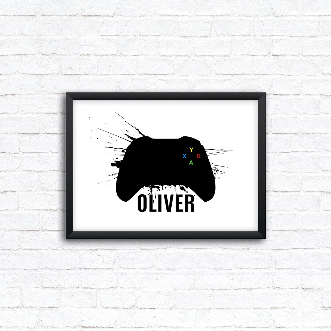 Personalised Xbox One Controller - Minimal Splatter-art Print - Wall ...