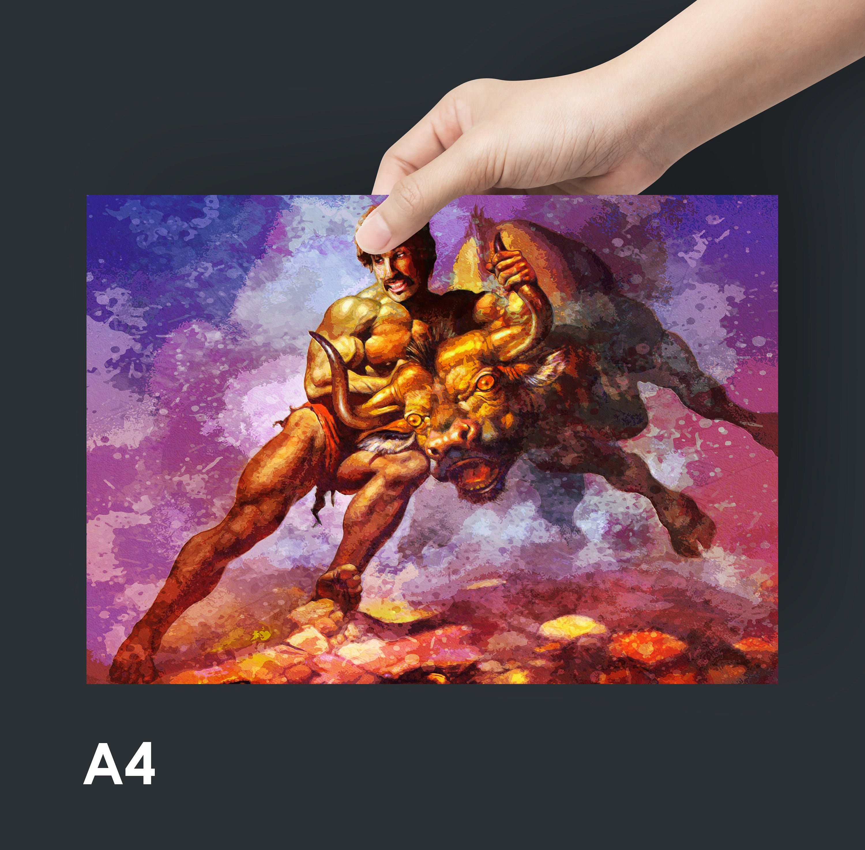 Dodgeball Taking the bull by the horns Watercolour Etsy