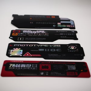 Futuristic Cyberpunk Decal Sticker Set - 4pcs (v4)