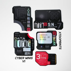 Futuristic Cyberpunk Mini Sticker Set - 5pcs (v1)