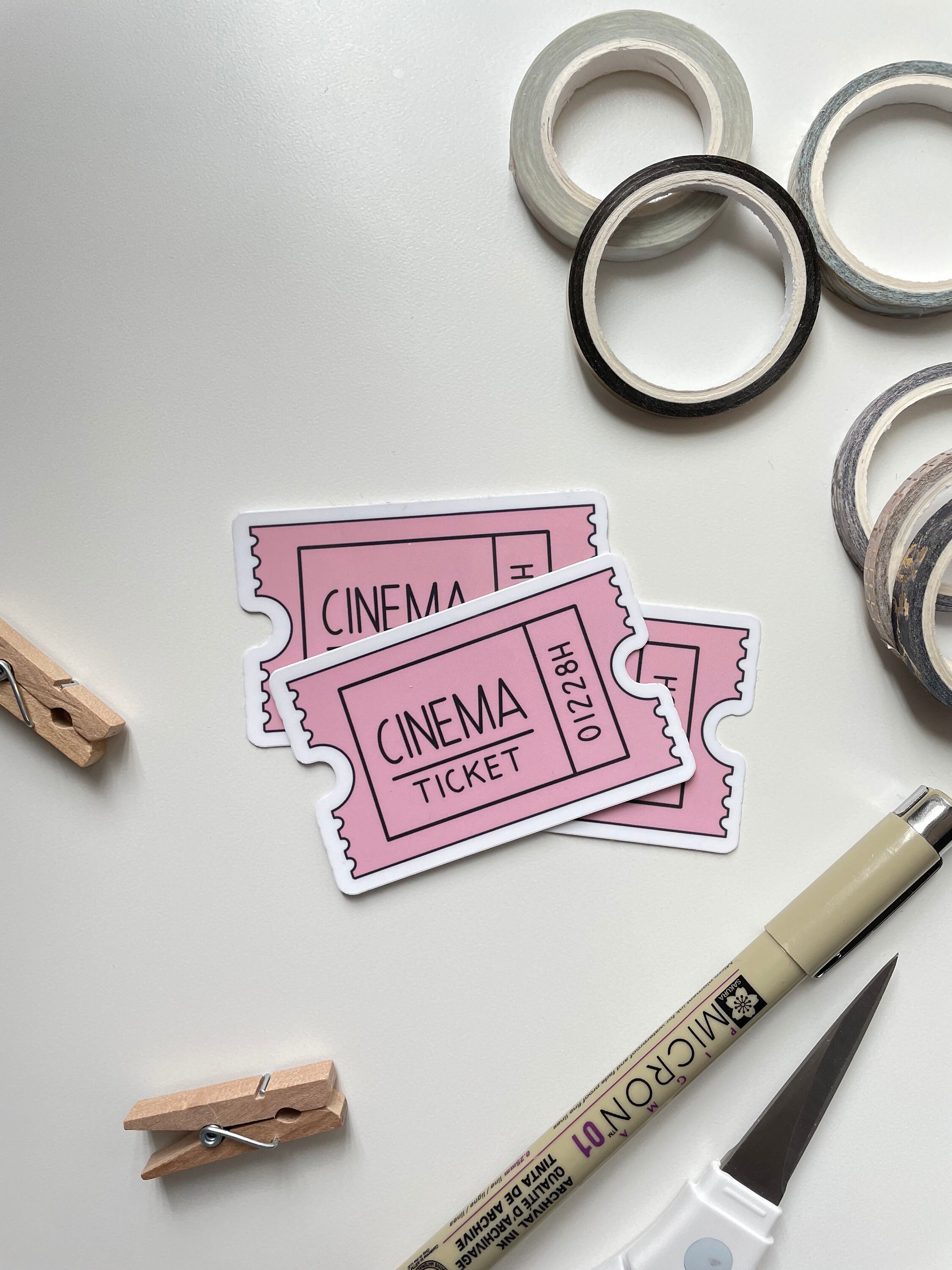 Ticket Stickers, Cinema Movie Sticker, Waterproof Sticker, Plant ...
