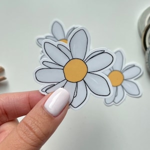 Daisy Sticker, Flower Sticker, Waterproof Sticker, Plant Sticker, Laptop Sticker, Water Bottle Sticker, Cute Sticker, Vinyl sticker