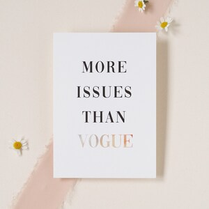 Postcard | More Issues Than Vogue | Fashion Postcard | Vogue | Grußkarte | Naturpapier