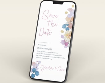 Digitale Save the Date Karte Hochzeit | Personalisierbar | Zum Versenden per Whatsapp o.ä.