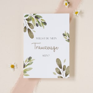 Trauzeuge Postkarte | Willst du mein Trauzeuge sein? | Hochzeitspapeterie | Trauzeugen | Aquarellmalerei | Schlichte modernes Design