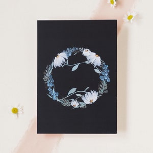 Grußkarte Blumenkranz | Aquarellblumen | Blumen | Blumenkranz | Postkarte
