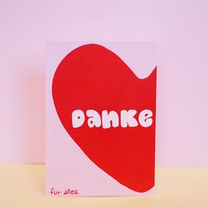 Dankeskarte, Danke Postkarte, Danke für alles, A6, 300g Naturpapier