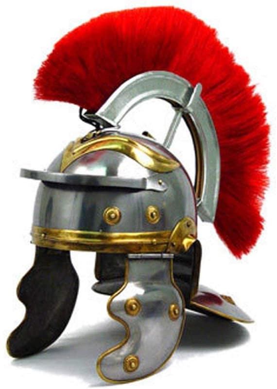 EASTER Vintage Roman Armor Centurion Officers Helmet Medieval Brass Accents 