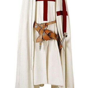 Medieval Crusader Templar Hooded Tunic Knights Clothe Crusader Surcoat ...