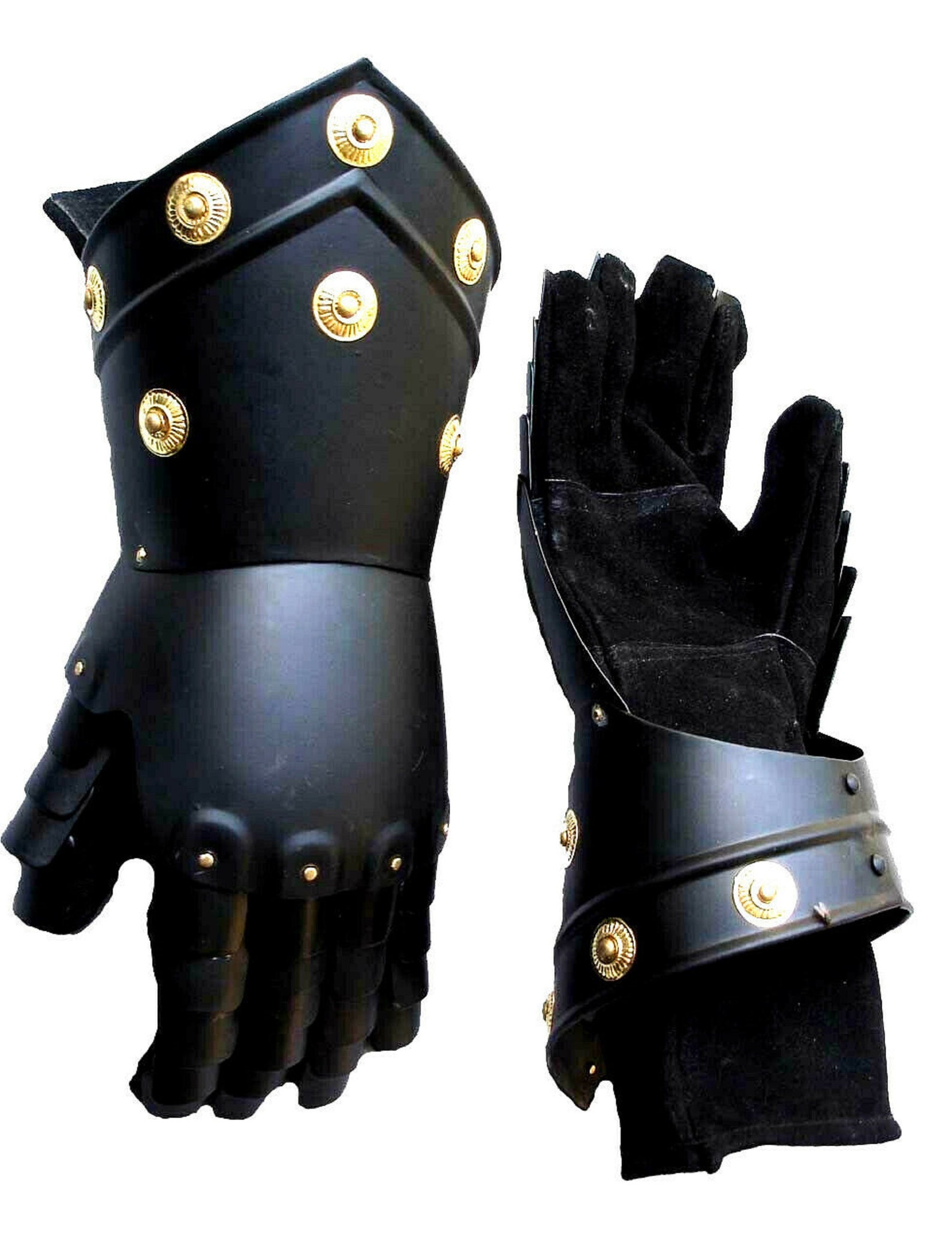 Black Gauntlet Gloves Armor Pair Medieval Knight Crusader Etsy