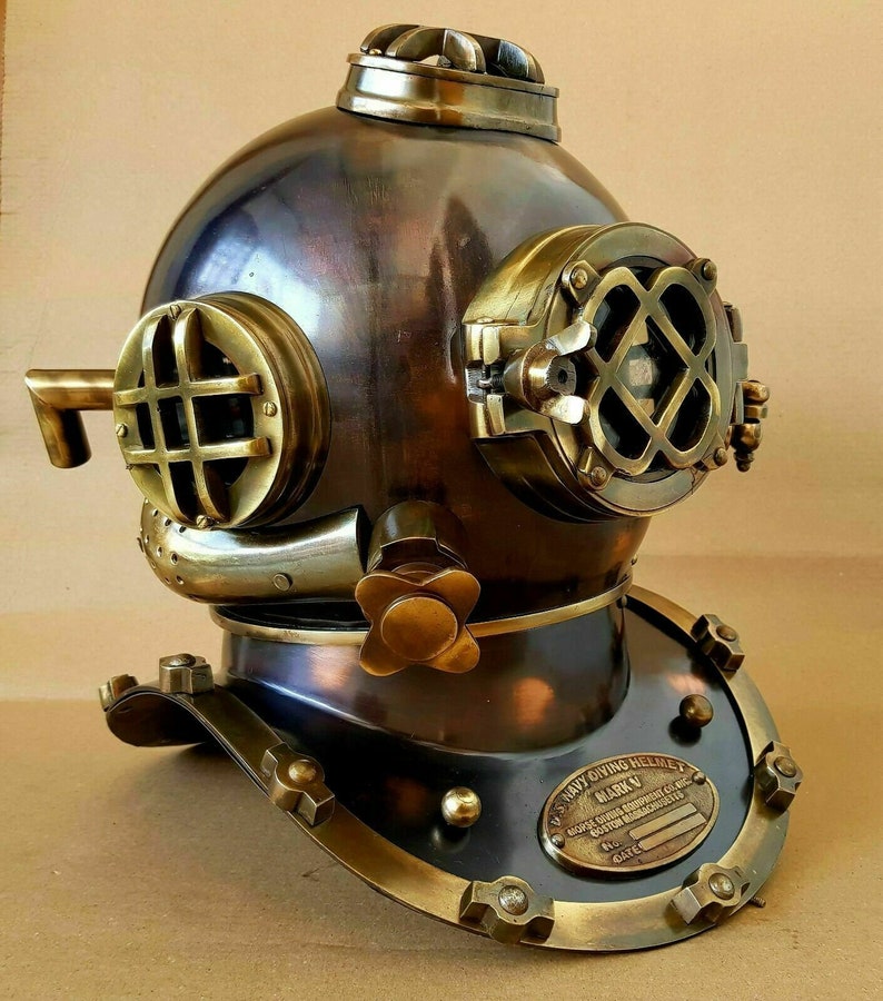 antique Deep Sea Scuba U.S Navy Mark V Diving Divers Helmet Brass 18G SCA Gift antique Deep Sea Scuba U.S Navy Mark V Diving Divers Helmet Brass 18G SCA Gift